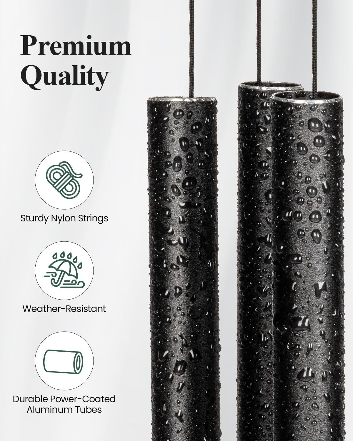45 Inch Large Wind Chimes for Outside Deep Tone, Tree of Life Wind Chimes Outdoor, Garden, Porch Decor, Memorial Windchimes, Sympathy Gift (Black)