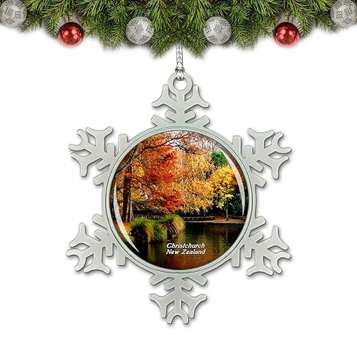 New Zealand Christchurch Botanic Gardens Christmas Ornament Tree Decoration Crystal Metal Souvenir Gift