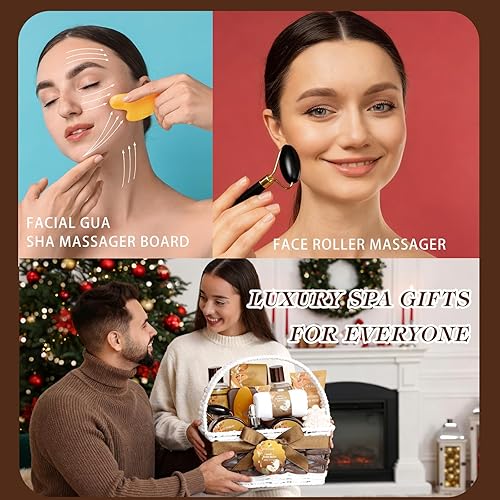 Miniatura 5 de Juego de cesta de regalo para baño y cuerpo de coco y miel, 24 cestas de regalo de spa con loción, crema facial, sal del Himalaya, crema para los