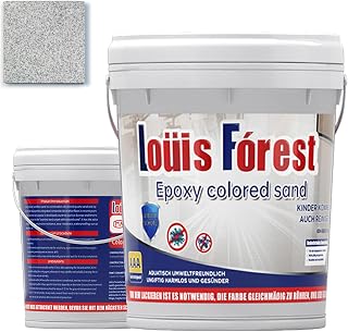 Louis Forest Floor Coating, 2025 Waterproof Floor Paint, Epoxy Colored Sand Paint (White Gray,0.56-0.63 sqm (1kg))