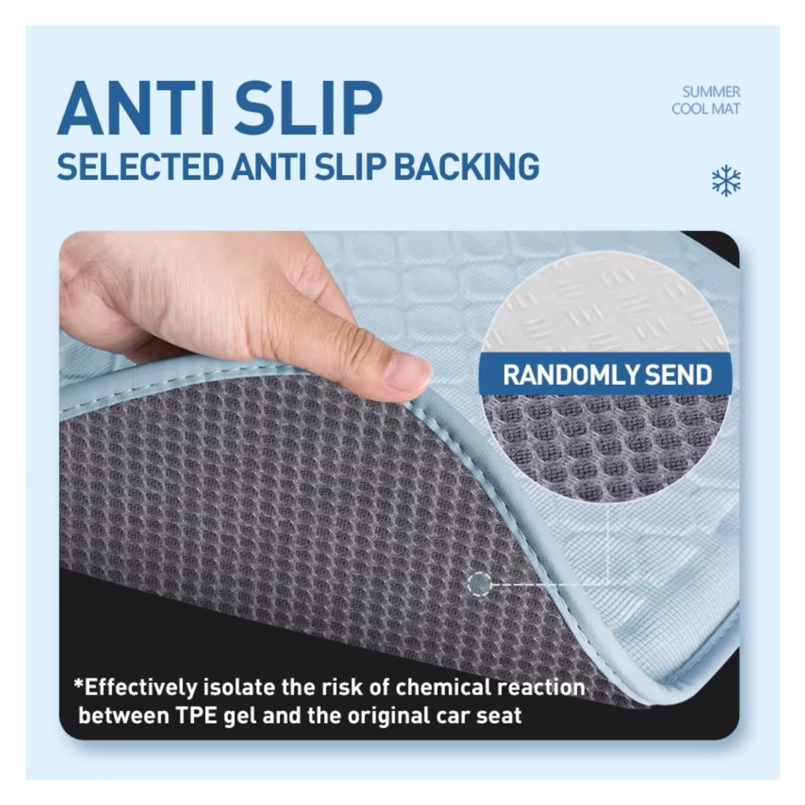 Funda Asiento Coche Gel Refrigerante TPR Cojín Grueso Y Transpirable Tipo Panal Superficie Antideslizante Temperatura Constante Fundas Protectoras Asientos Coche(1PCS Front Pad Black)