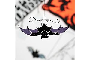 Halloween Spooky Bats Stained Glass Window Hangings Ornament