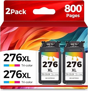 Ubinki Compatible 276XL Color Ink Cartridge Replacement for Canon 276 XL Ink CL-276 CL276 CL276XL Tri-Color, 2-Pack for TS3522 TR4720 TR4722 TS3520 TS3500 TR4700 TS3700 TS3720 TS3722 Printer