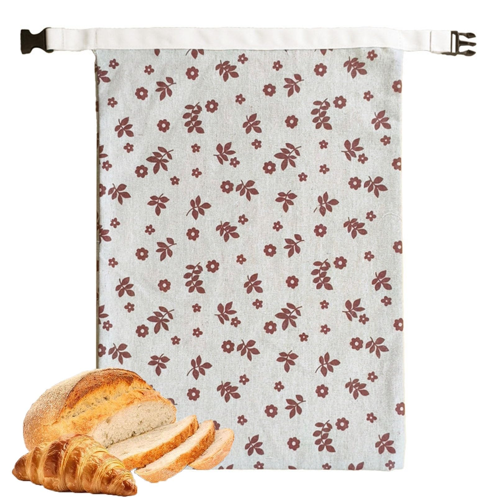 SQOYEI Organic Linen Sourdough Bread Bags Natural Beeswax Bread Bag for Homemade for Fruit Baguettes Keep Freshness Reusable Portable