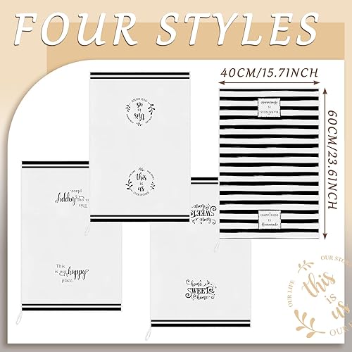 Miniatura 3 de Honoson 4 paños de cocina de Navidad, paños de cocina de granja, absorbentes, de secado rápido, paño de limpieza de poliéster para regalos de