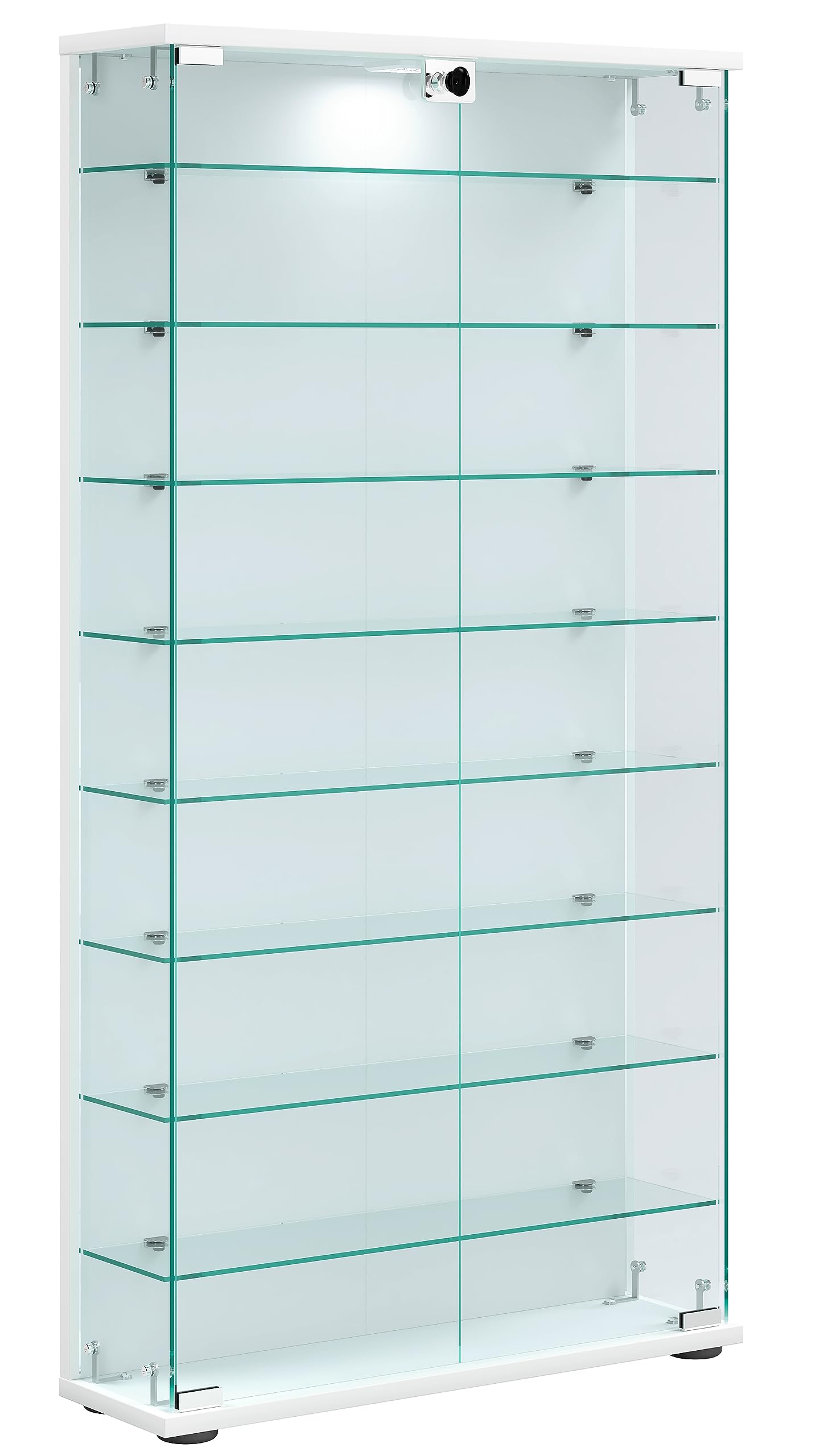 VCM Bois vitrine de Collection verre Stand Llas L Blanc