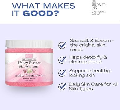 BeBeauty Wild Orchid Gardenia Honey Mineral Salt 16 oz