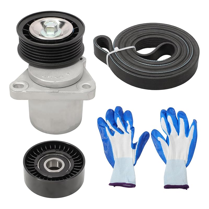 Kit de correia serpentina do motor Kaloeou com tensionador e polia guia para Focus 2007–2011 e Transit Connect 2010–2013 – 1 conjunto