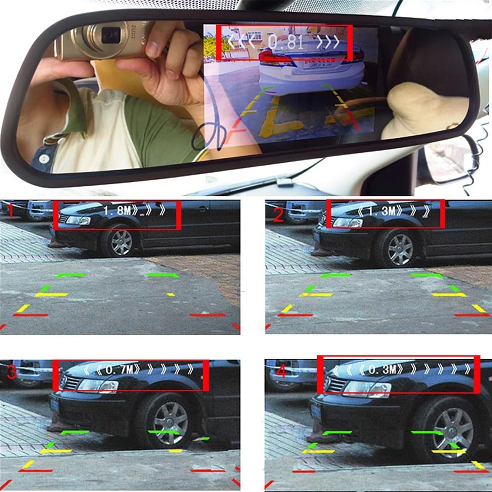 Pièces Automobiles Capteur De Stationnement Vidéo Pour Voiture Détecteur D'assistance Radar Recul Systèmes Caméra Surveillance Moniteurs D'angle Mort 22 Mm(Gray)