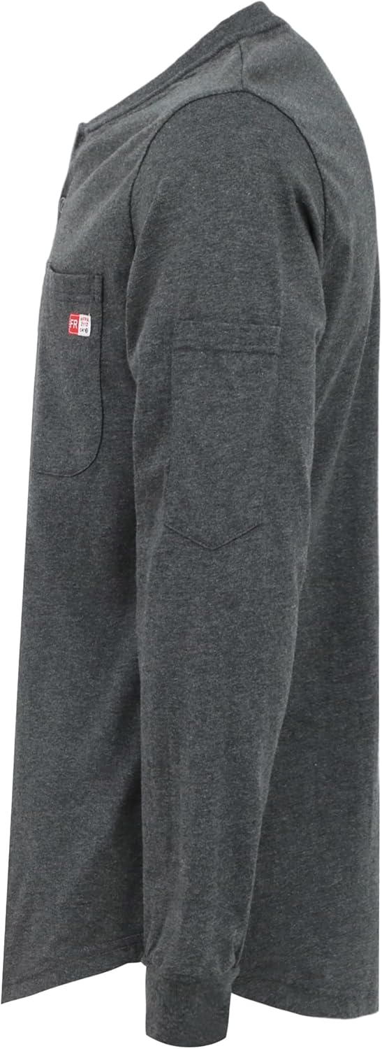 TICOMELA FR Shirts for Men Heather Series 6oz Flame Resistant T Shirt NFPA2112 CAT2 Fire Retardant Henley Shirts - Image 3