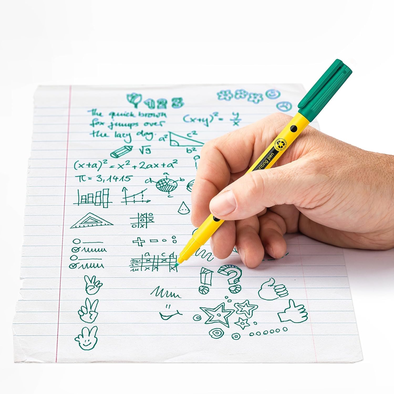 STAEDTLER 307 Noris Writing Pen - Handwriting Pens - 0.6mm Line Width - Ideal for School Work, Office, etc (Green) - Image 4