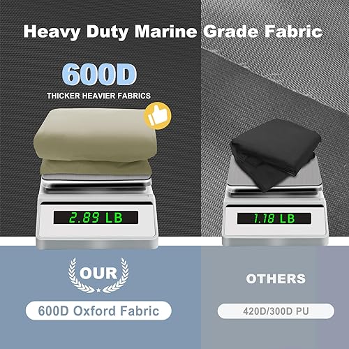 Miniatura 6 de Explore Land Funda para barco de pedal, impermeable, resistente, para exteriores, 3 o 5 personas, protector de barco de remo, color bronceado