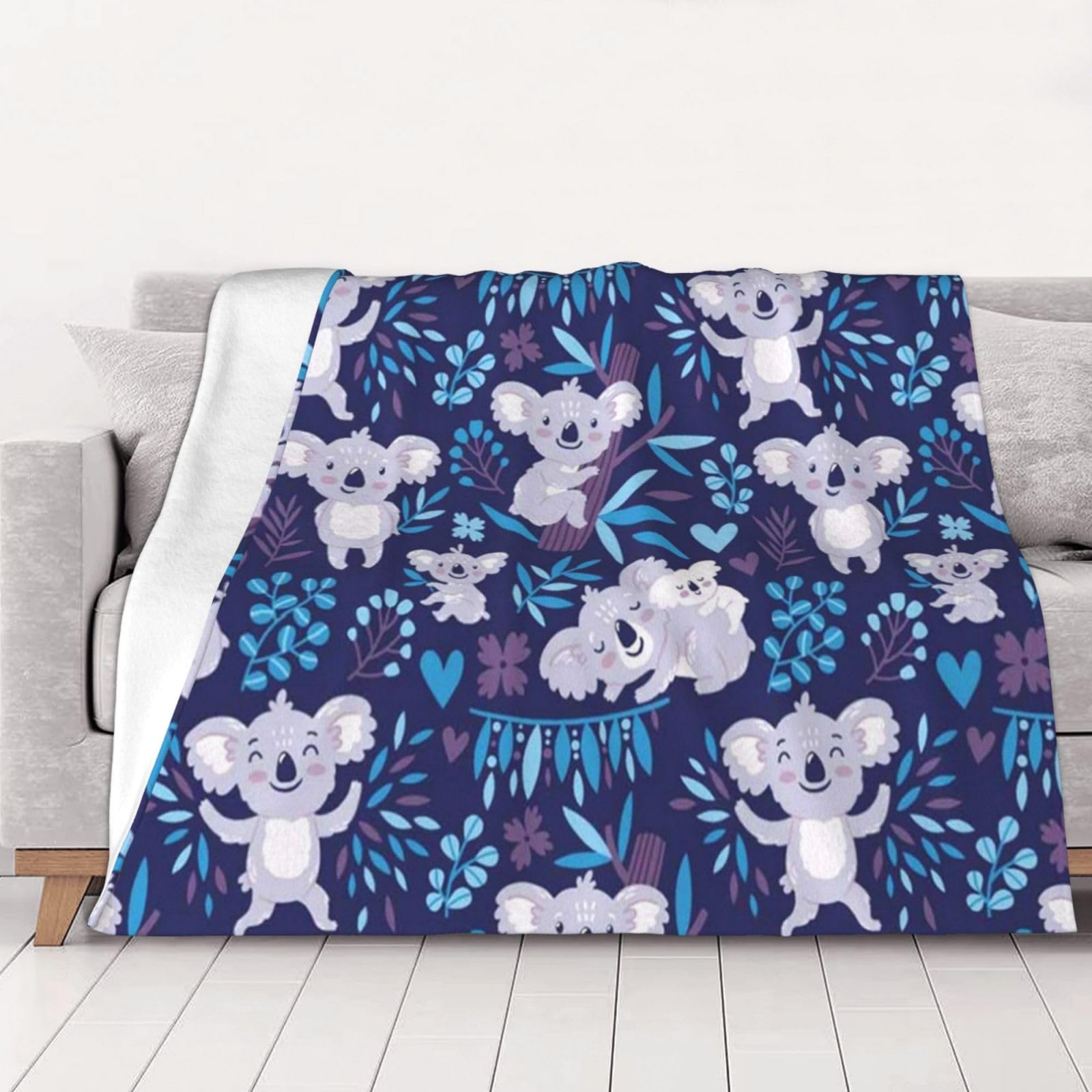 Couverture flanelle koala 200x150cm plaid doux cadeau ideal pour homme et femme