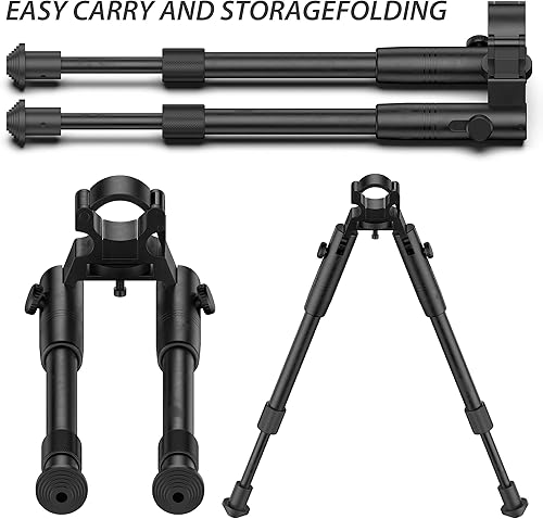 Miniatura 6 de BESTSIGHT Abrazadera en bípode para rifles tácticas de 6 a 9 pulgadas de altura ajustable (diámetro del bípode de barril 0.433-0.748 in)