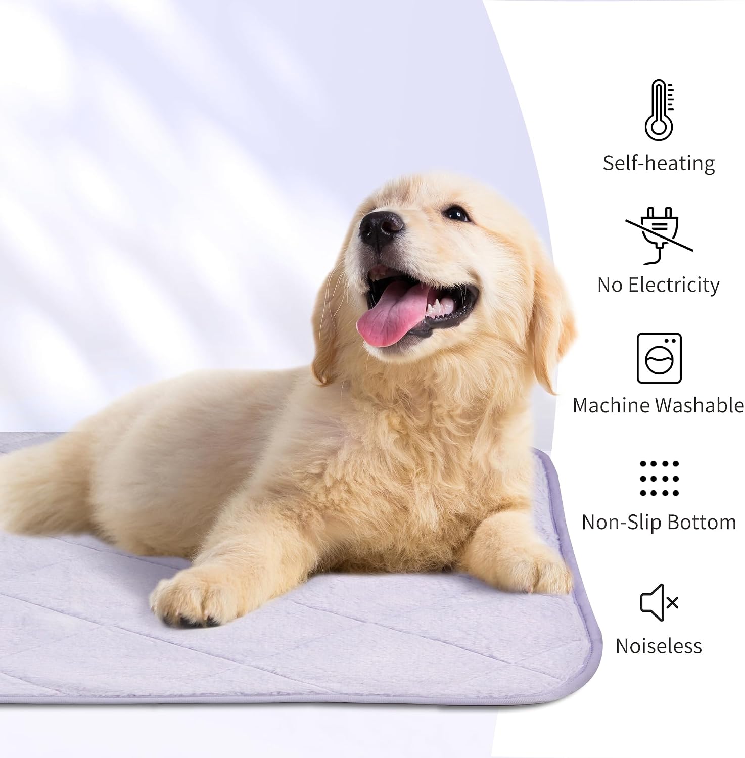 NWK Cozy Self-Warming Thermal Pet Mat for Dogs & Cats, Purple, Medium — view 7
