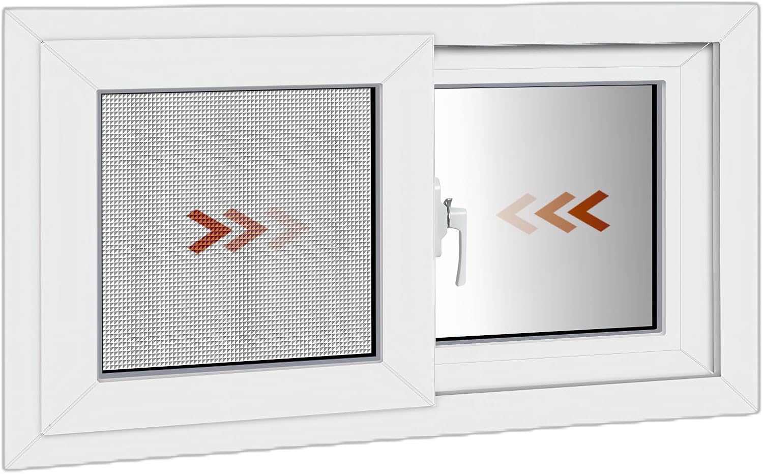 NOOTA Vinyl Basement Window,32" x 18"(14"&16"&18"&20"), Basement Sliding Window with Double Glazing,Sliding Windows with Screen Windows,White