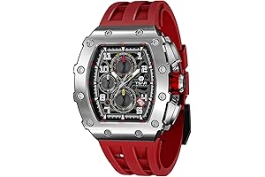 Men's Square-shaped Dress Watch with Chronograph, Calendar, and Date Functions