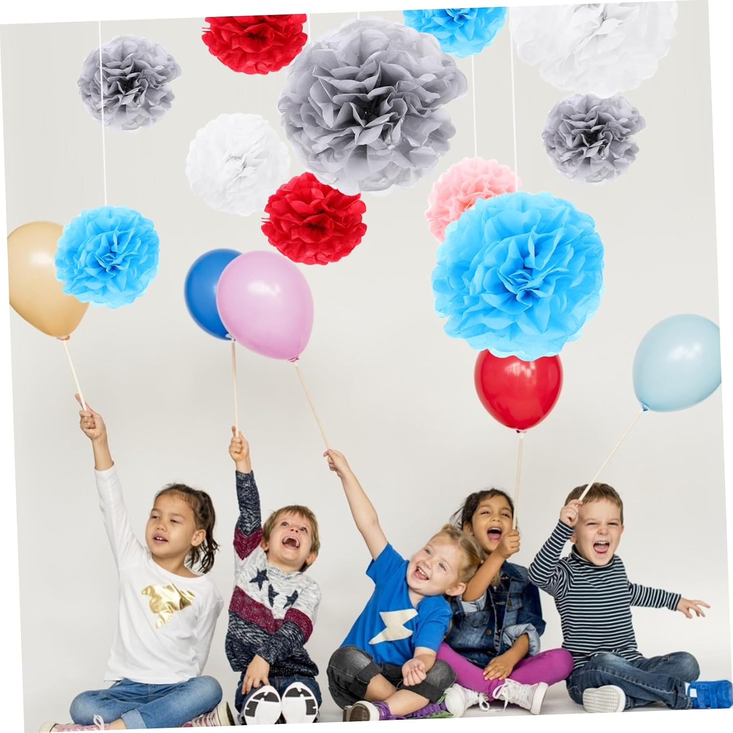 CHILDWEET 50pcs Wedding Paper Flower Multi-Color Tissue Decorations for Parties Birthdays Showers Versatile Wall Ceiling Decor for Celebrations