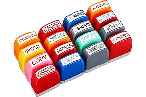 Crtiin 16 Pcs Office Self-Inking Stamps