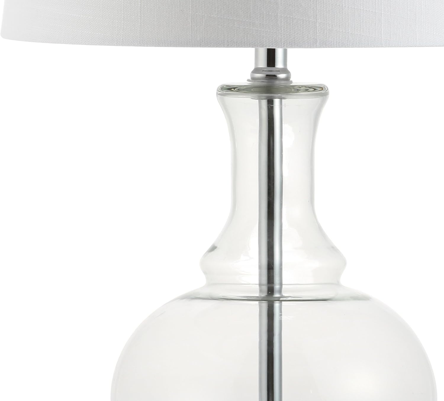 JONATHAN Y JYL1068B-SET2 Set of 2 Table Lamps Lavelle 25" Glass LED Table Lamp Contemporary Transitional Bedside Desk Nightstand Lamp for Bedroom Living Room Office College Bookcase, Clear