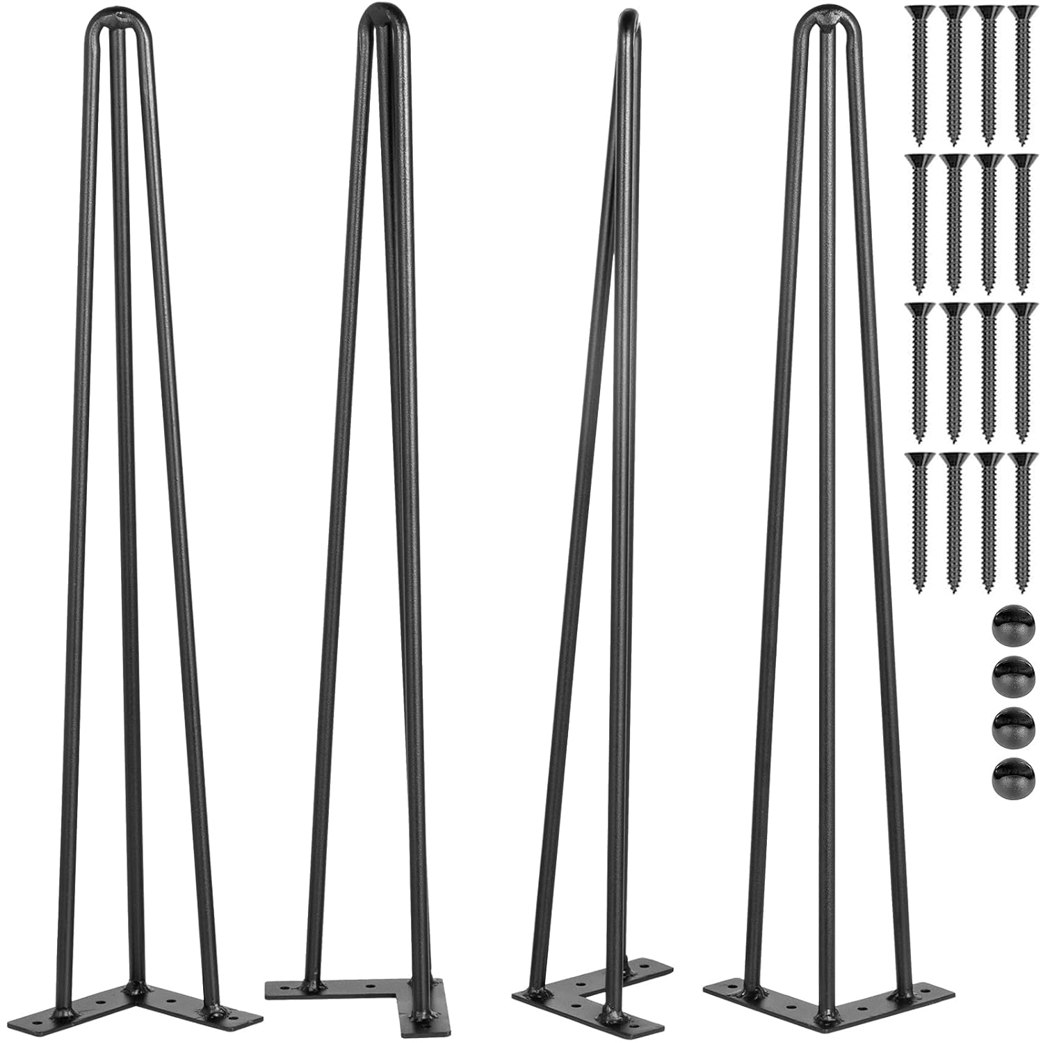Hairpin Table Legs 28 inch Black Set of 4 Desk Legs Each 220lbs