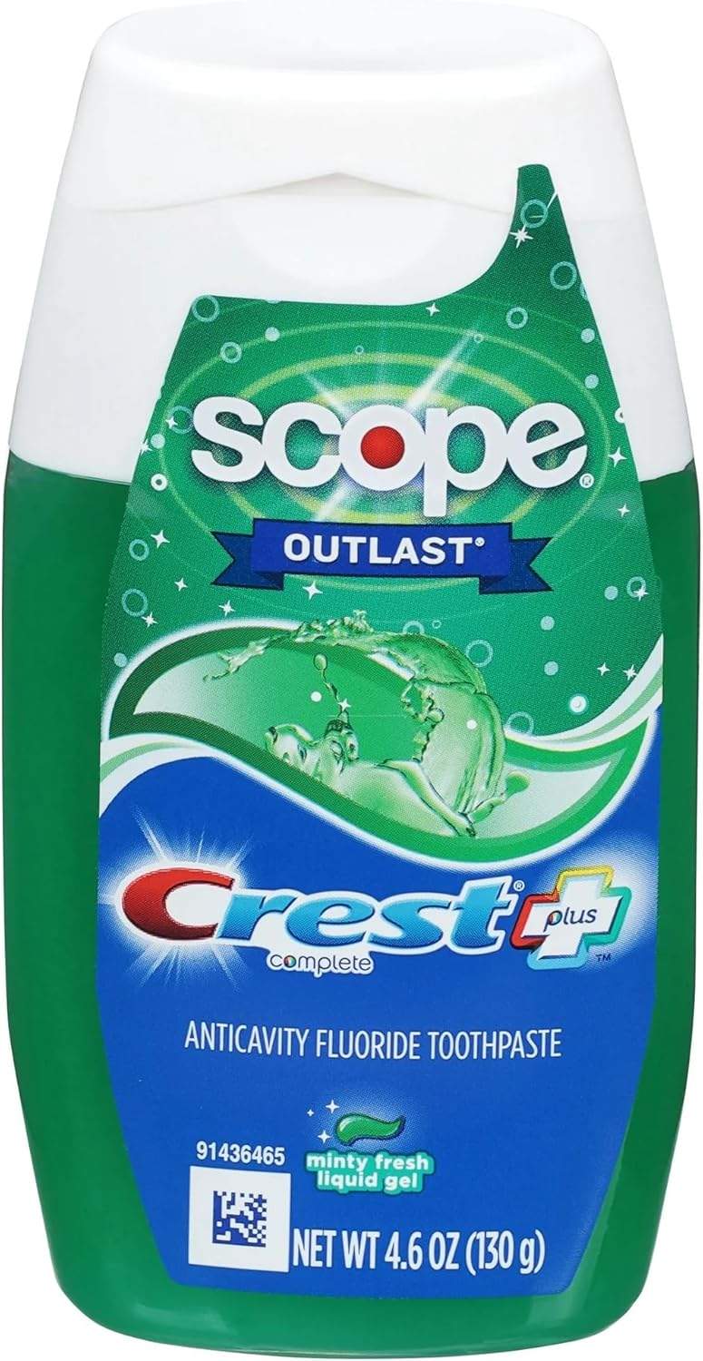 Crest Plus Scope Toothpaste Liquid Gel Minty Fresh - 4.6 oz, Pack of 4