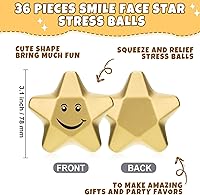 Vista 2 de Deekin 36 bolas de estrés con forma de estrella, mini bolas de espuma, juguetes para aliviar el estrés para adolescentes y adultos, rellenos