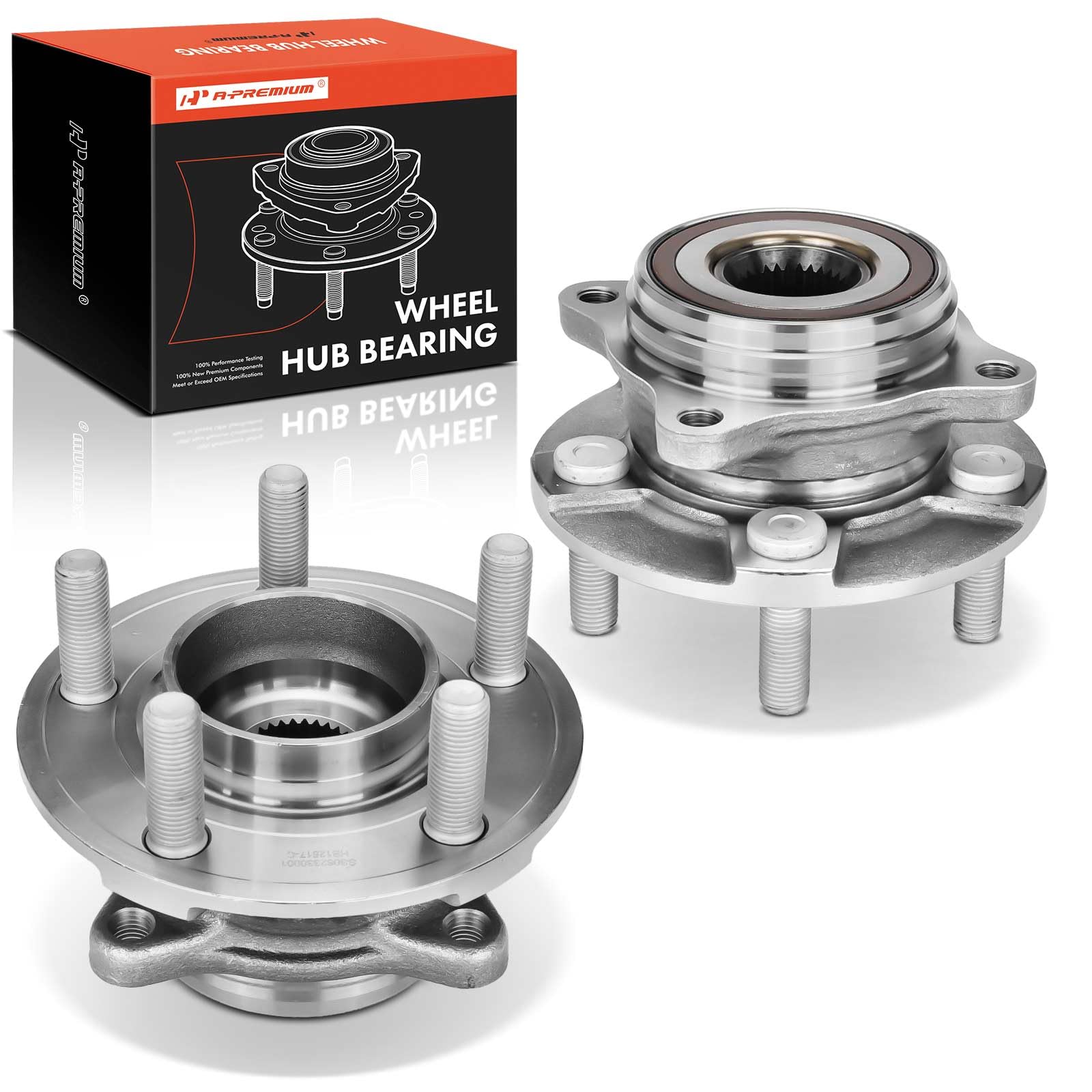 A-Premium 2 x Rear Wheel Bearing and Hub Assembly with 5-Lug Compatible with Ford Mustang 2015-2023, GT 2017-2018