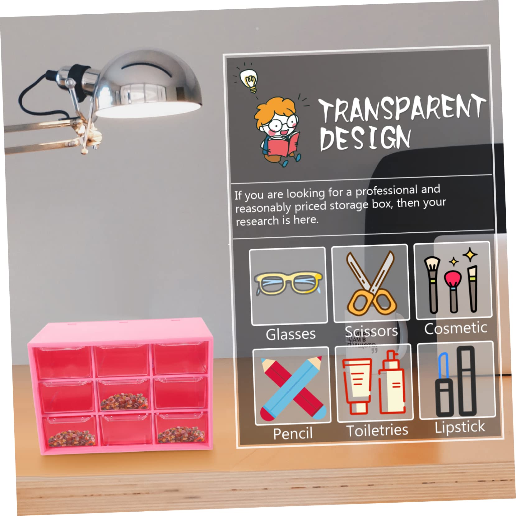 jojofuny 4pezzi Contenitore Per Perline in Plastica Trasparente Scatola Portaoggetti Per Cassetti Organizzatore Per Lavori Artigianali e Piccoli Oggetti