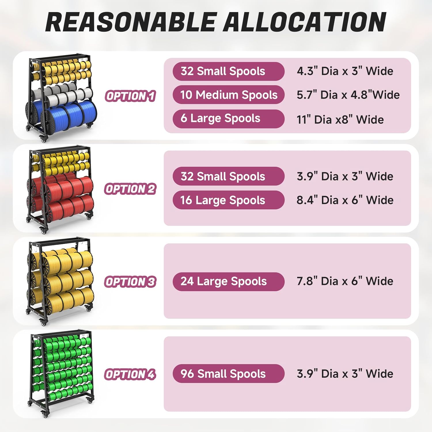 Heavy-Duty 12-Rod Wire Spool Rack, Adjustable Cable Caddy & Dispenser with Locking Casters, Includes Steel Pipe Storage Bag & 8 Hooks for Electrical and Industrial Use