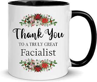 DesiDD Facialist Thank You Gifts, Appreciation Gifts for Skin Therapist Esthetician Beauty Specialist Boss Cosmetologist, a Truly Great Mug, Birthday Christmas Black Accent Coffee Cup