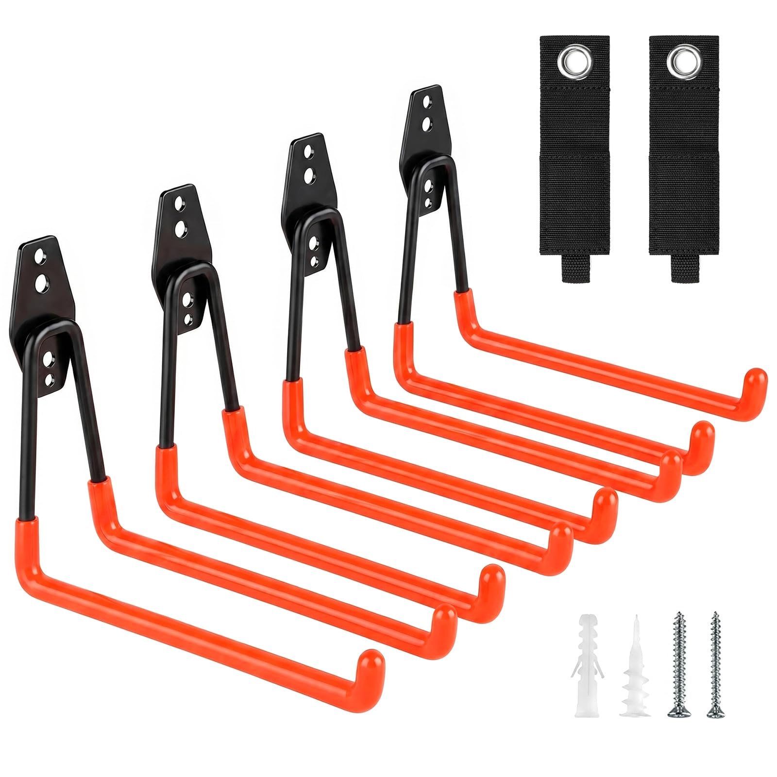 Eptcp Garage Hooks Heavy Duty, 4 Pack Large 7.5 Inch Ladder Hooks Orange