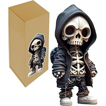 Byffoer Skeleton Figures Small Statue Skeleton Skull Sculpture Skeleton Decorative Skeleton Figures Gothic Decoration for Home Desk Statue Collectors Lovers