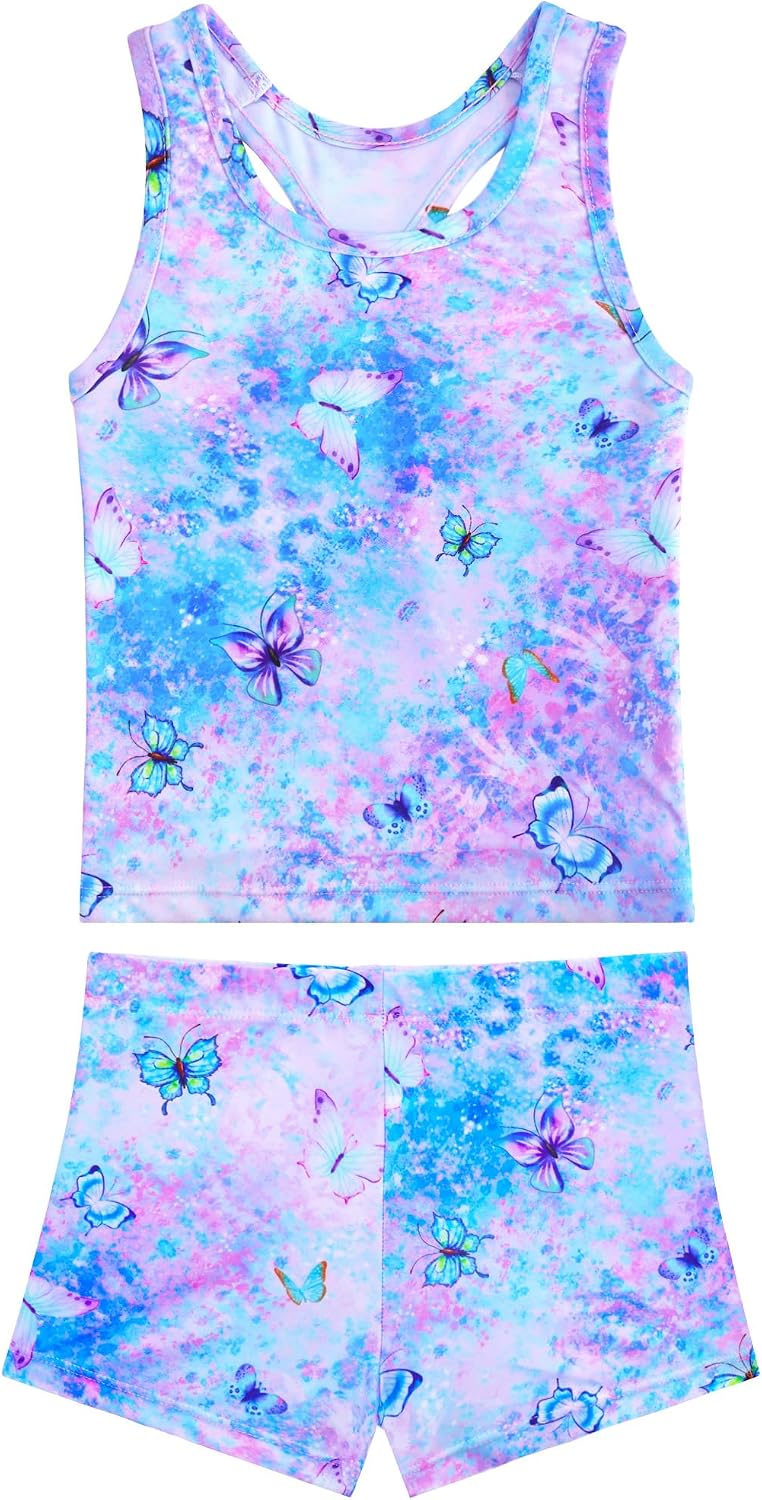 Girls Swimsuits Two Piece Tankini Multicolor Bathing Suits with Boyshort Summer Beach Swimwear Set