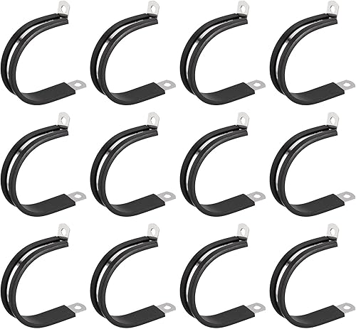 Miniatura 40 de uxcell Abrazadera de cable de 1-1/32 pulgadas (1.024 in) abrazadera de cable de acero inoxidable 304 Abrazadera aislada acolchada en forma de R