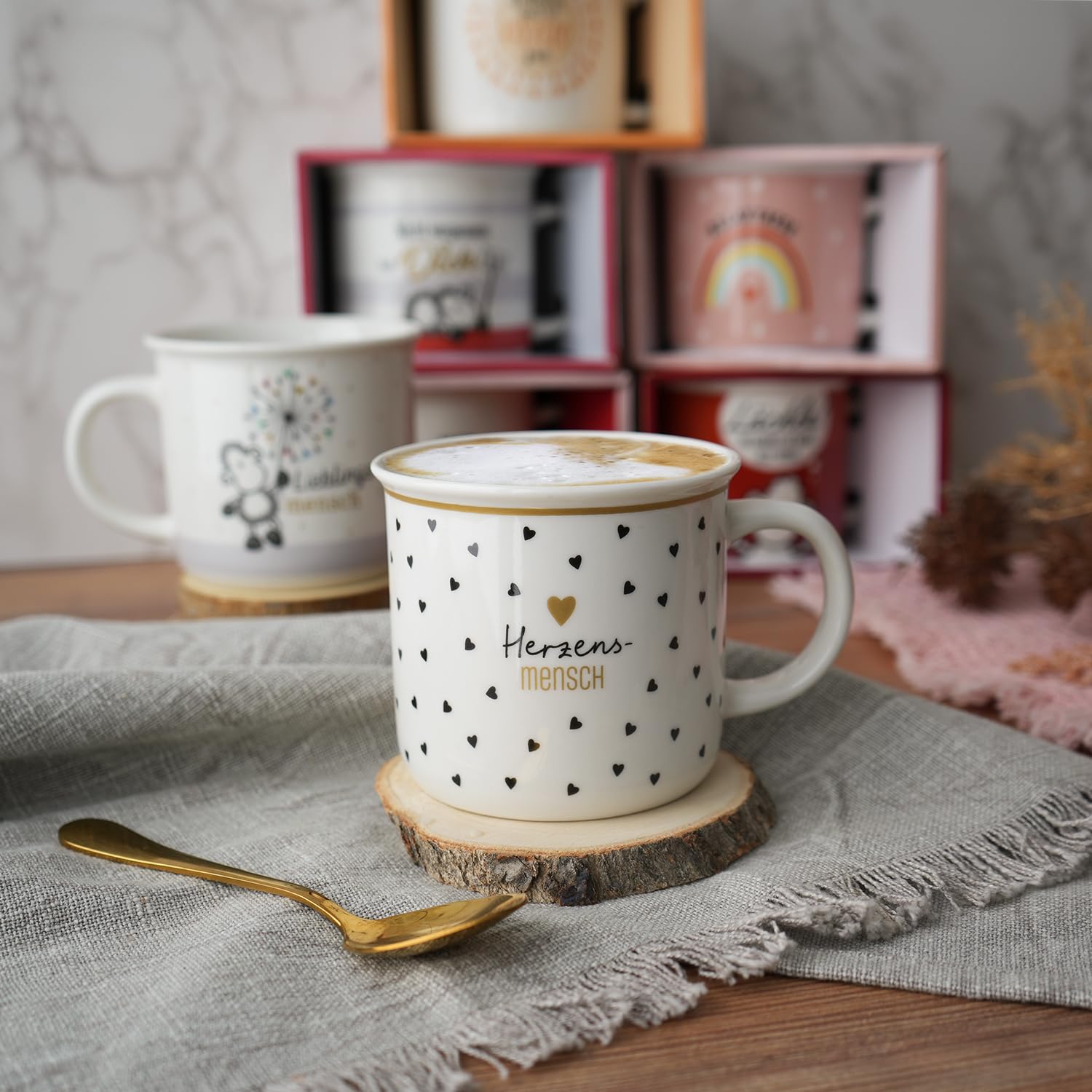 MIJOMA Lot De 6 Tasses à Expresso Colorées Avec Support Chromé – Tasses En Grès Empilables, Peu Encombrantes, 60 Ml, Passent Au Lave-vaisselle Pour La Maison Moderne