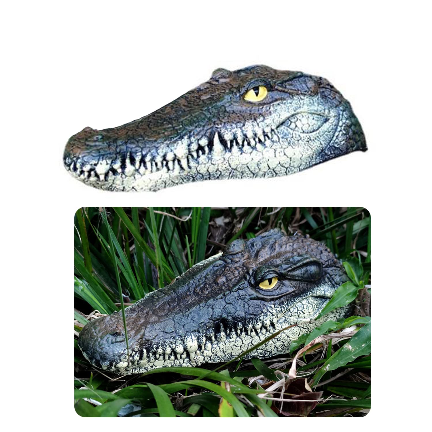 gotosee Water Floating Crocodile Alligator Head Garden Pond Water Feature Ornament Heron Deterrent for Ponds Ornaments