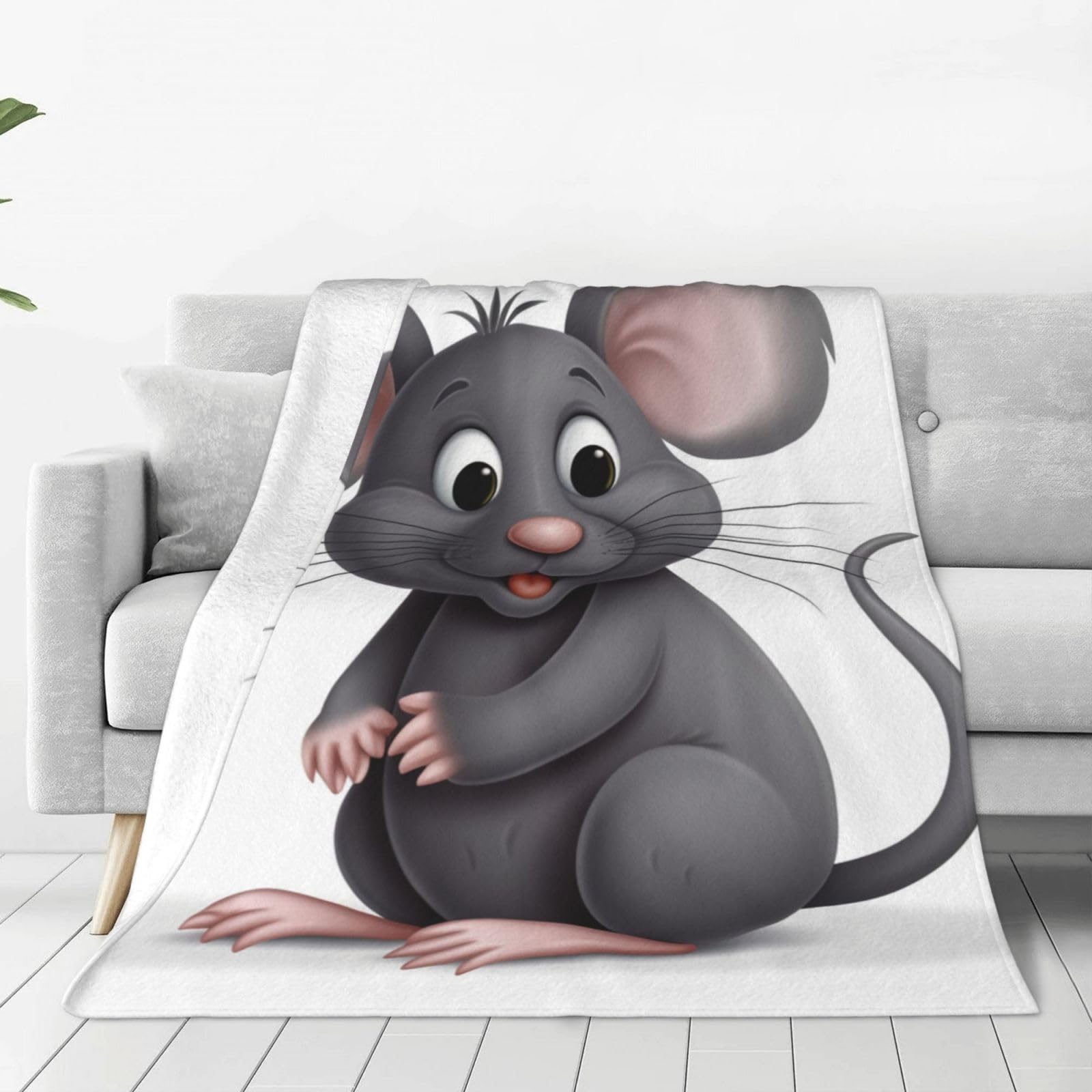 Couverture en flanelle rat gris contre le froid nocturne au lit