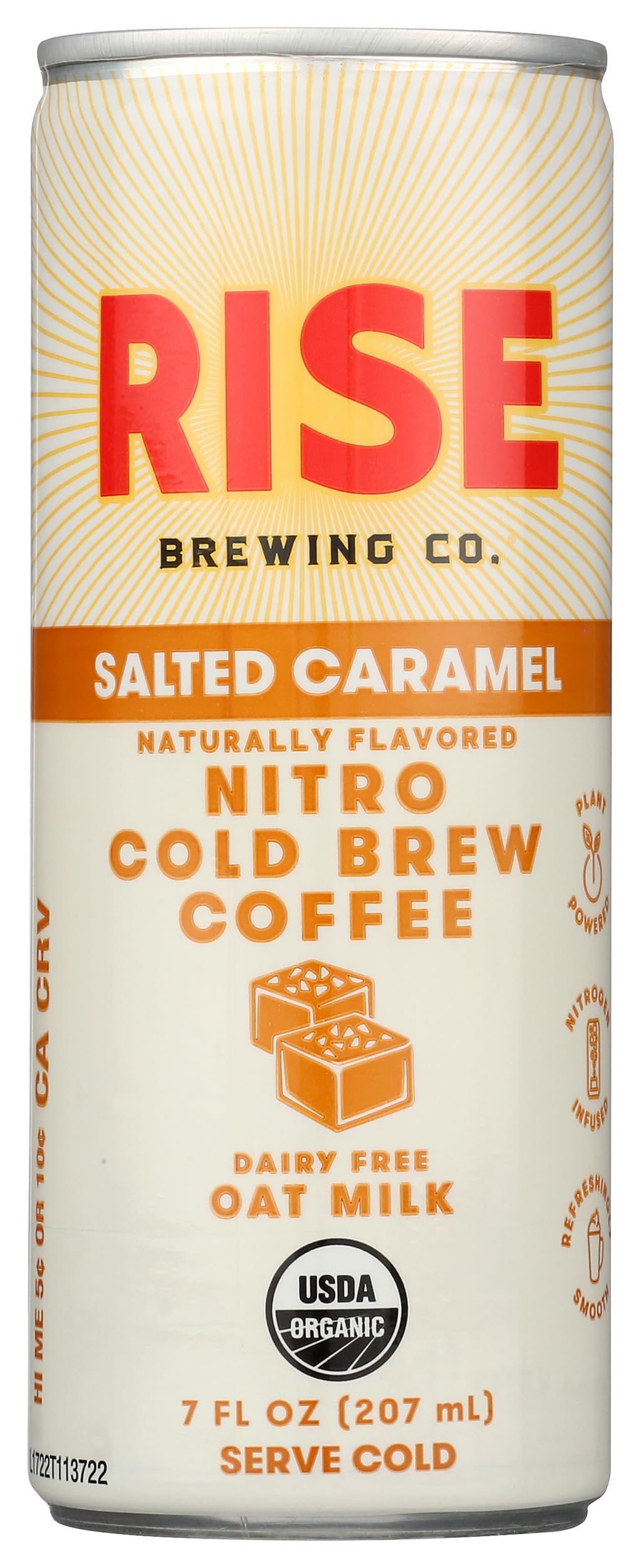 Rise Brewing Co Organic Salted Caramel Nitro Cold Brew Coffee, 7 Fz
