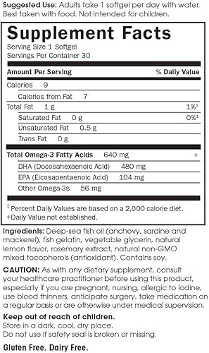 Miniatura 5 de Suplemento prenatal de Garden of Life con omega 3. Contiene 30 cápsulas de aceite natural de pescado Minami, MN0396, 1, 1