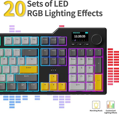 Miniatura 6 de ×AJAZZ AK35I V3 Teclado mecánico para juegos de tamaño completo con pantalla y perilla 2.4GBTUSB-C Junta Teclado FR4 Placa 8000mAh Batería orientada