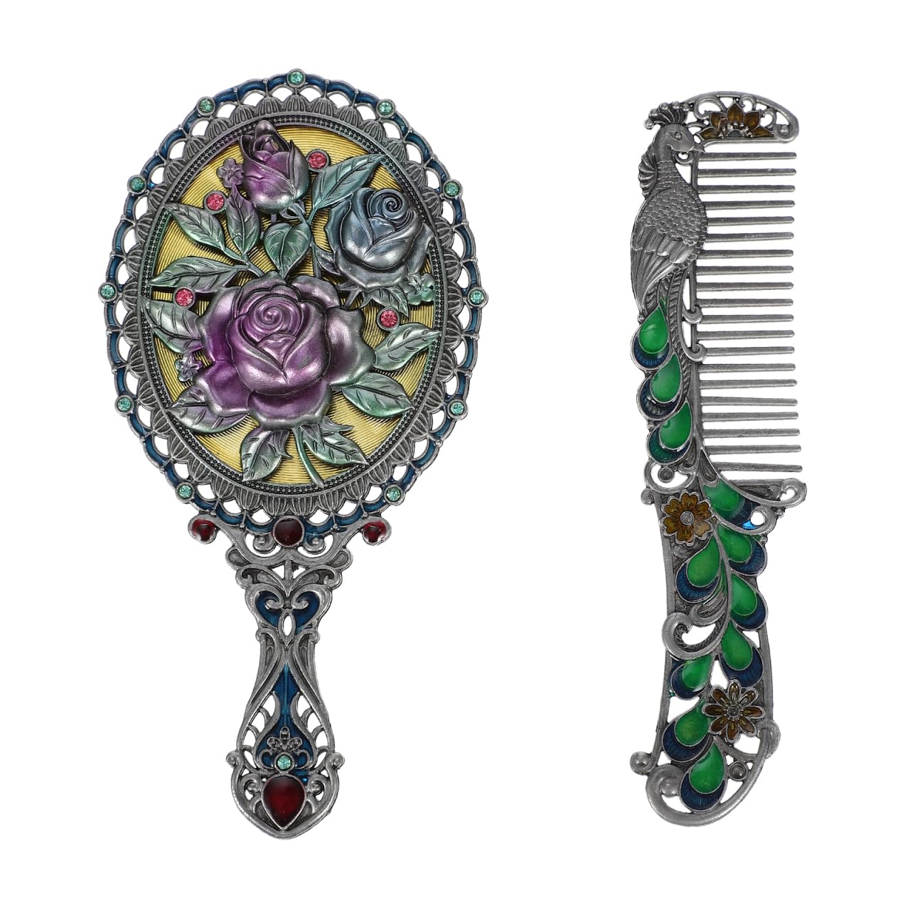Miroir de maquillage rond pour femme pour retouches coiffure en voyage