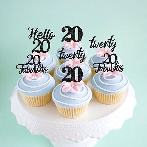 Miniatura 132 de 24 piezas de decoraciones oficiales para cupcakes de cumpleaños número 13 Hello 13 Thirteen Cupcake Picks 13th Birthday Cake Decor Supplies Black