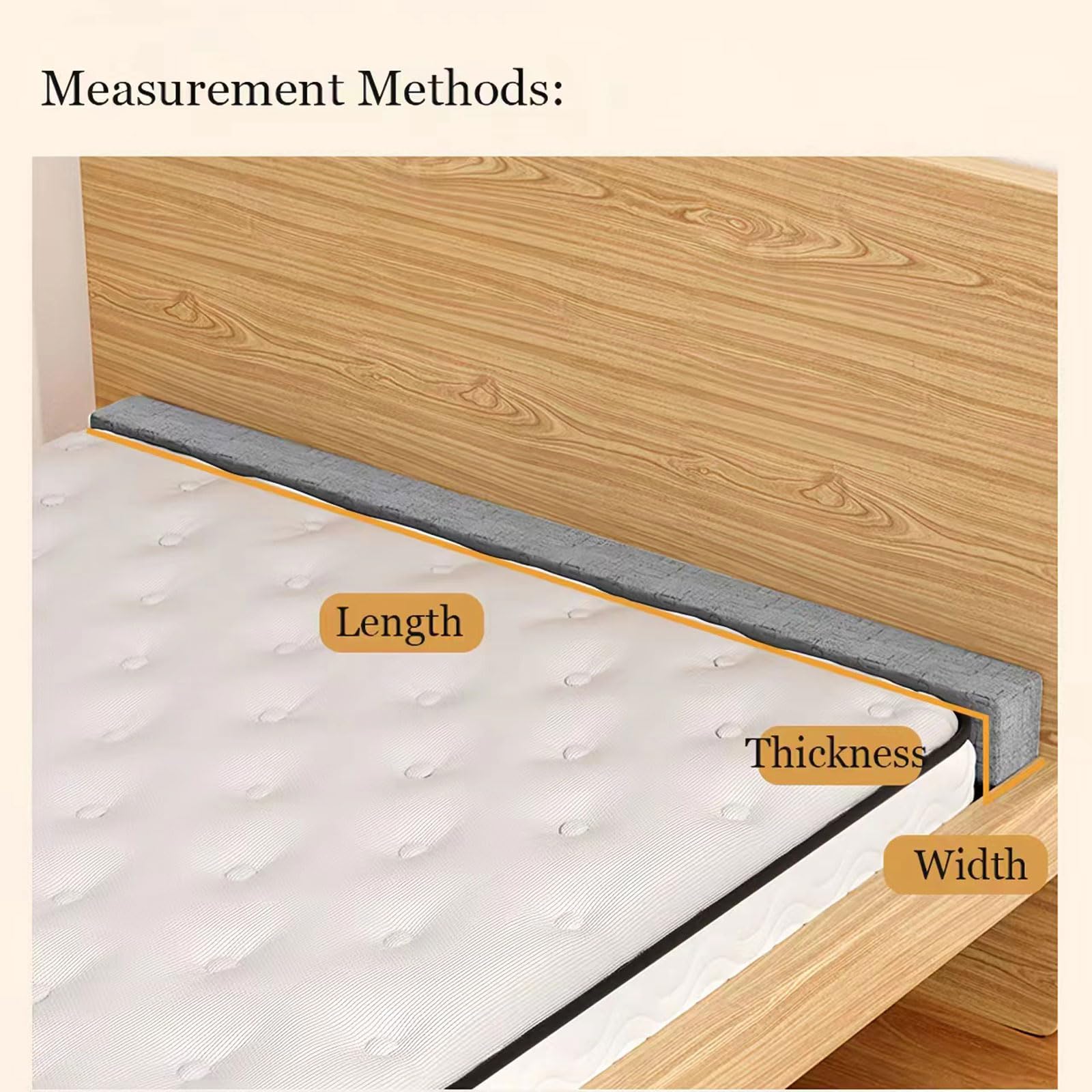 Maßgefertigter Matratzenverlängerung Matratzenlückenfüller Bettlückenfüller für Wand & Kopfende, Abnehmbarer Bezug, Individuelle Größe Bettbrücken Matratzenfüllkissen für Kingsize Queen Doppelbett