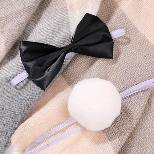 Miniatura 7 de Juego de orejas de conejo para cosplay, lindo conejo, orejas de conejo, corbatín para Halloween, accesorios para fiesta de Halloween