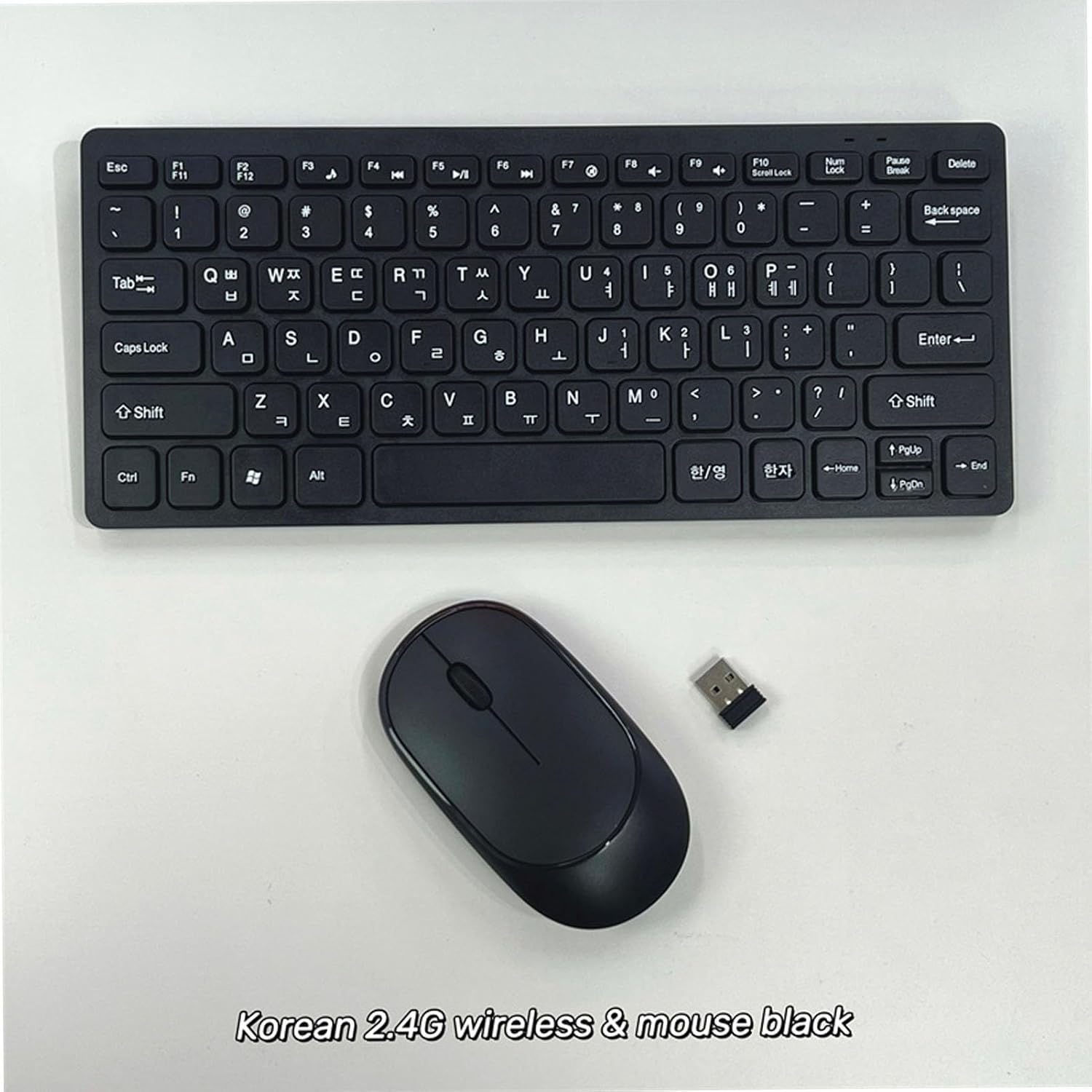 Gugxiom Korean Keyboard and Mouse Combo, 2.4GHz Wireless Keyboard with 78 Keys Hangul Layout, Silent Mouse for PC Laptop Office Home, Battery Powered
