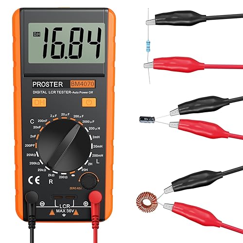Miniatura 5 de Proster Medidor LCR - Multímetro LCR digital de inductancia de resistencia de capacitancia con pantalla LCD sobre rango
