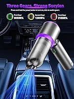 Vista 3 de Aspiradora/Soplador de Aire 80,000 RPM Super Power Mini Aspiradora de Coche 4 en 1 Pistola Sopladora de Aire Soplador de Aire y Bomba Manual