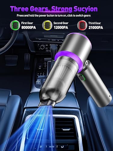 Miniatura 3 de Aspiradoraplumero de aire 80,000 RPM Super Power Mini Aspirador de coche 4 en 1 Pistola soplador de aire y soplador de aire y bomba de mano