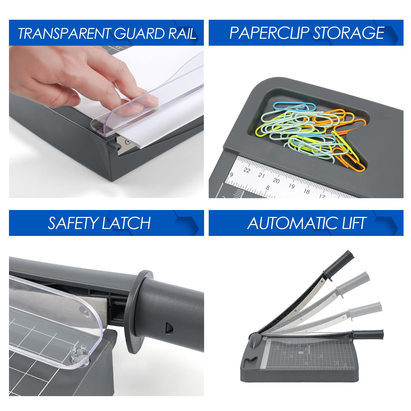 Buy MROCO Paper Cutter 12" Cut Length Paper Trimmer, Guillotine Trimmer